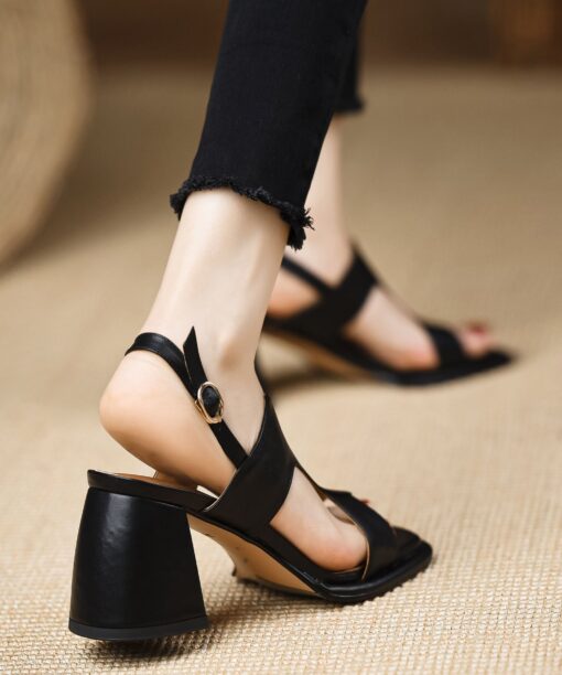 Hand-stitched buckled platform sandals - Image 2