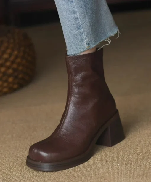 Fashion zip-up block-heeled boots - Image 3