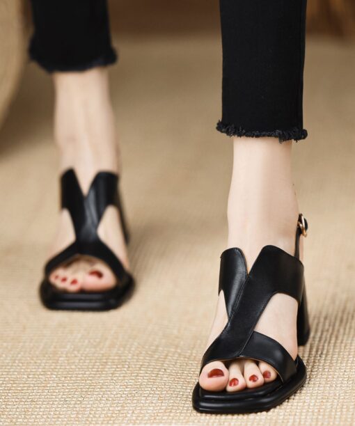 Hand-stitched buckled platform sandals - Image 4